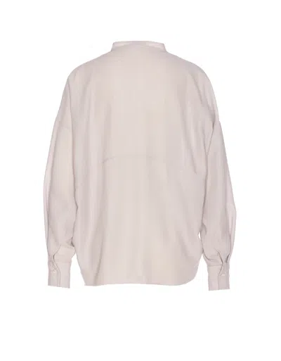 Brunello Cucinelli Women Silk Stretch Satin Blouse In Neutral