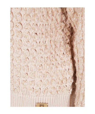 Elisabetta Franchi High-neck Bouclé-knit Sweater In Pink