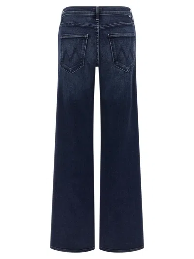 Mother The Mid Rise Mavin Sneak Blue Jeans With Belt Loops And Logo Embroidery On The Rear In Denim Woman