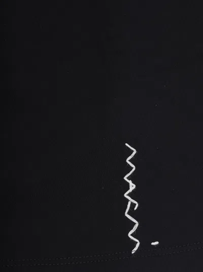 Marni Kids' Fleece Short Skirt With Elastic Stripes In Black