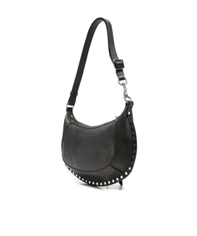 Isabel Marant Oskan Moon Stud-embellished Leather Shoulder Bag In Brown
