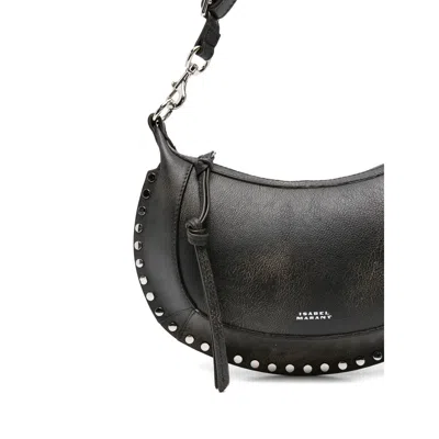 Isabel Marant Oskan Moon Stud-embellished Leather Shoulder Bag In Brown