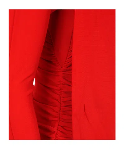 Blumarine Turtle Neck Jersey Dress In Red