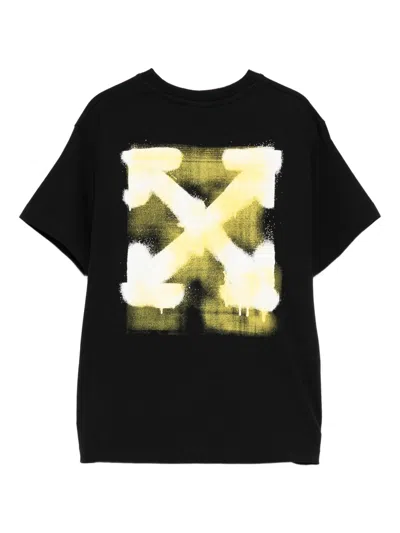 Off-white Kids Arrow Spray T-shirt In Black