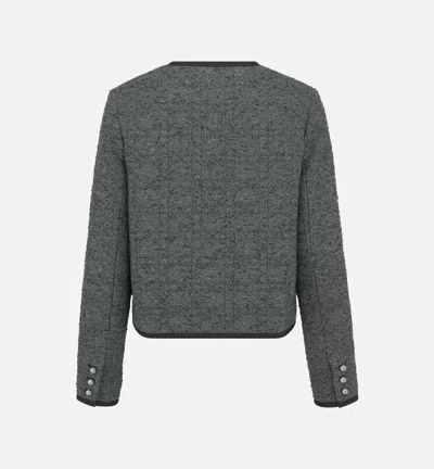 Dior Macrocannage Cropped Jacket In Gray