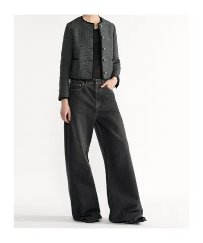 Dior Macrocannage Cropped Jacket In Gray