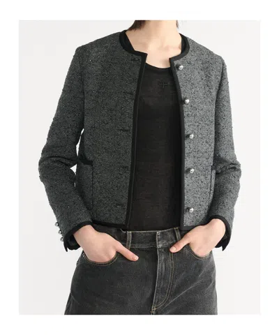 Dior Macrocannage Cropped Jacket In Gray