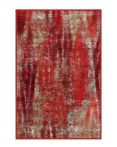Superior Brayton Vibrant Abstract Rug In Red
