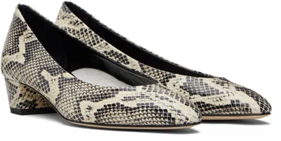 Aeyde Helia 35 Python-effect Leather Pumps In Brown