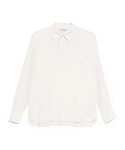 Antonelli Fitted White Shirt With Concealed Button Placket In White
