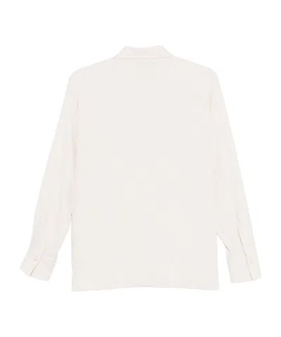 Antonelli Fitted White Shirt With Concealed Button Placket In White
