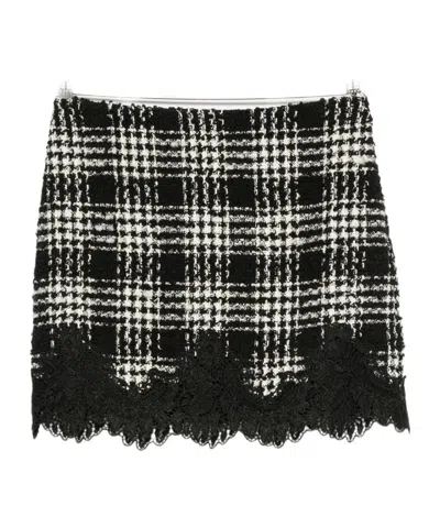 Twinset Mini Skirt With Checkered Pattern In Black