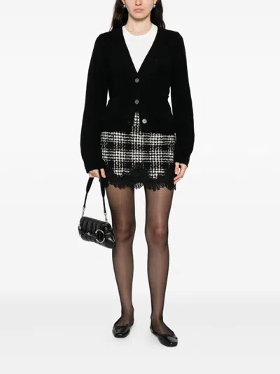 Twinset Mini Skirt With Checkered Pattern In Black
