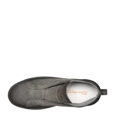 Santoni "mid Victory" Ankle Boots With Round Toe In Gray