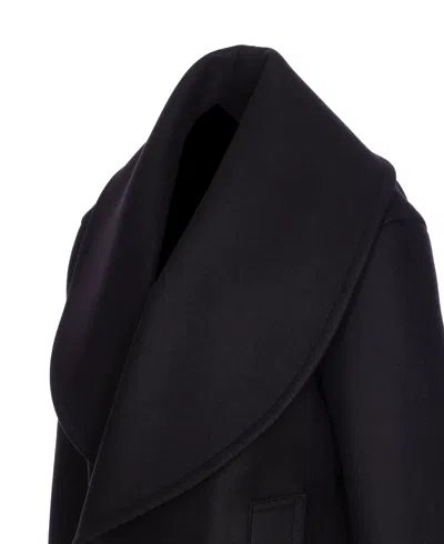 Bottega Veneta Double-breasted Wool Coat In Blue