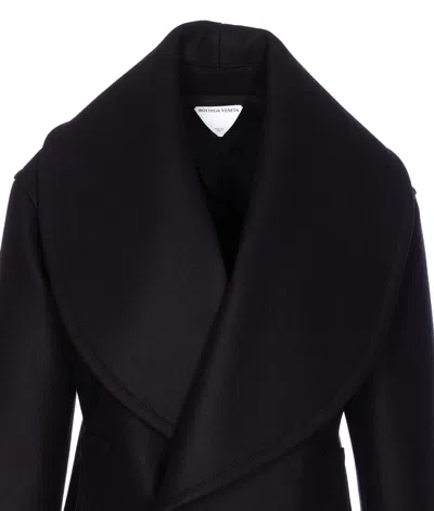 Bottega Veneta Double-breasted Wool Coat In Blue