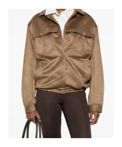 The Frankie Shop Hester Button-fastening Pocket Jacket In Brown