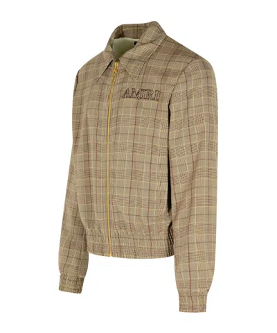 Amiri Virgin Wool Blend Jacket With Point Collar In Brown