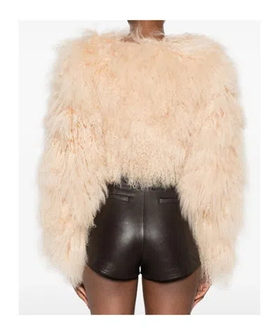 Retroféte Luxe Fur Cropped Jacket In Brown