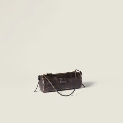 Miu Miu Zipper Shoulder Bag In Brown