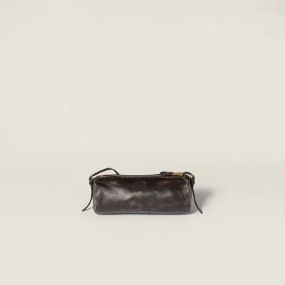 Miu Miu Zipper Shoulder Bag In Brown