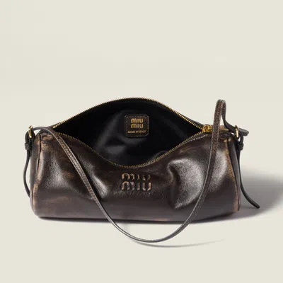 Miu Miu Zipper Shoulder Bag In Brown