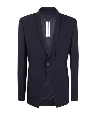 Rick Owens Single-button Wool Jacket In Blue