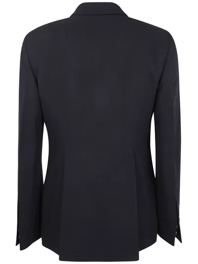 Rick Owens Single-button Wool Jacket In Blue