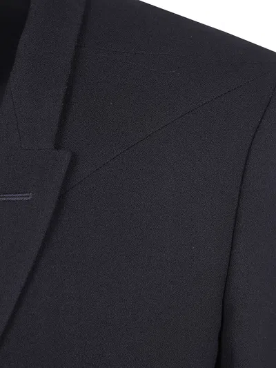 Rick Owens Single-button Wool Jacket In Blue