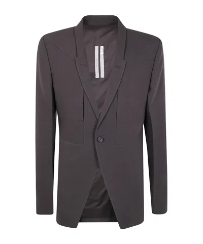 Rick Owens Single-button Wool Blazer In Gray