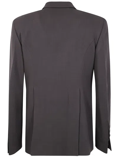 Rick Owens Single-button Wool Blazer In Gray