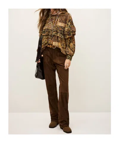 Bash Wide-leg Casual Pants In Brown