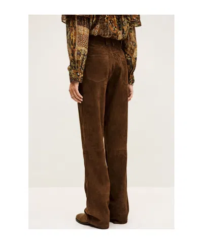 Bash Wide-leg Casual Pants In Brown