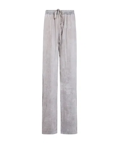 Rick Owens Drawstring Pocket Trousers In Gray