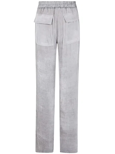 Rick Owens Drawstring Pocket Trousers In Gray