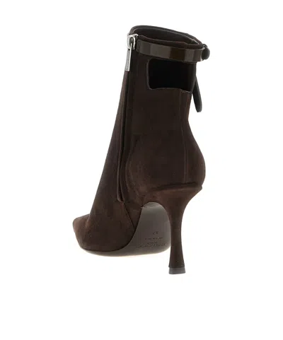 Jimmy Choo Camie Brown Ankle Boots With Knot Detail In Suede Woman In Brown