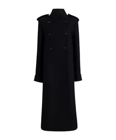 Khaite Donna Oversized Double-breasted Wool Coat In Black