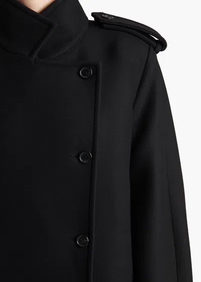 Khaite Donna Oversized Double-breasted Wool Coat In Black