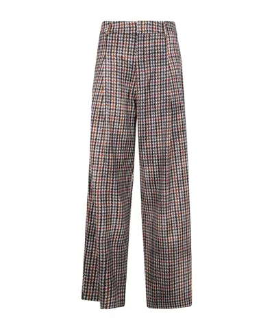Pierre-louis Mascia Pleated Houndstooth Trousers In Multi