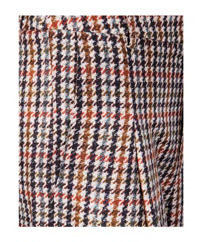 Pierre-louis Mascia Pleated Houndstooth Trousers In Multi