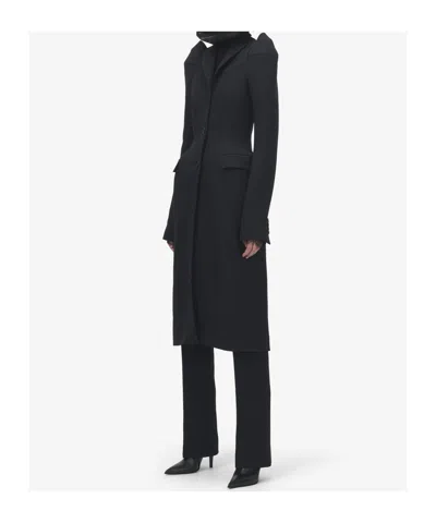 Alexander Mcqueen Wool-blend Structured Coat In Black