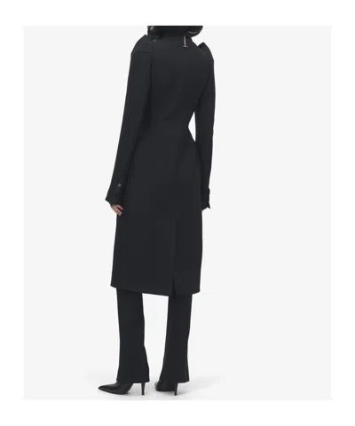 Alexander Mcqueen Wool-blend Structured Coat In Black