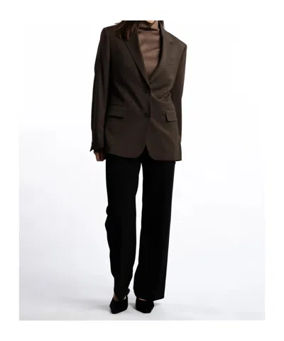 Filippa K Structured Walnut Blazer With Peaked Lapel In Brown