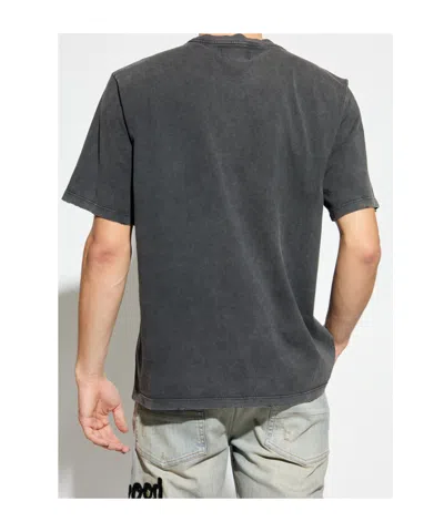 Amiri Black Crewneck Logo T-shirt In Black