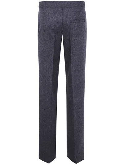 Darkpark Tailored Wool Pants With Pleats And Pockets In Blue