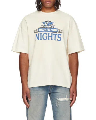 Amiri Night Graphic Print Crewneck T-shirt In White