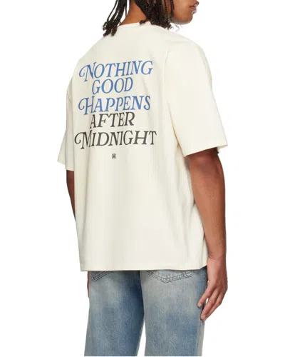 Amiri Night Graphic Print Crewneck T-shirt In White