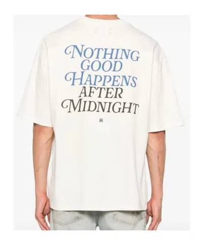Amiri Night Graphic Print Crewneck T-shirt In White