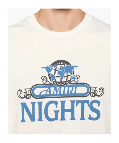 Amiri Night Graphic Print Crewneck T-shirt In White