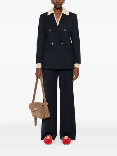 Sandro ストライプ ダブルジャケット In Blue